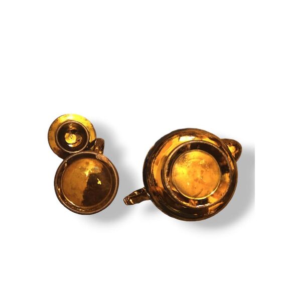 Vintage Copper Luster 5” Tea Kettle W/lid & 3.5" Cup Made In England - Picture 6 of 6